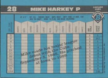 1990 Bowman #28 Mike Harkey Back