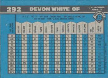 1990 Bowman #292 Devon White Back