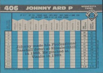 1990 Bowman #406 Johnny Ard Back