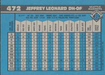 1990 Bowman #472 Jeffrey Leonard Back