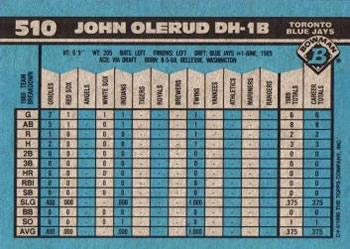 1990 Bowman #510 John Olerud Back
