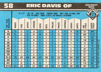 1990 Bowman #58 Eric Davis Back
