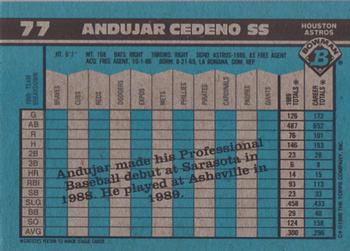 1990 Bowman #77 Andujar Cedeno Back
