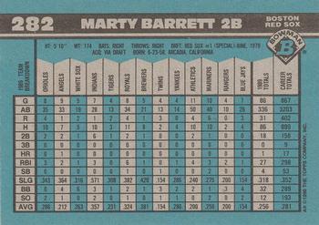 1990 Bowman #282 Marty Barrett Back