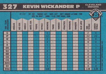 1990 Bowman #327 Kevin Wickander Back