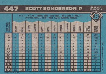 1990 Bowman #447 Scott Sanderson Back