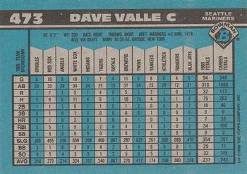1990 Bowman #473 Dave Valle Back