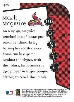 1999 Upper Deck Victory #430 Mark McGwire Back