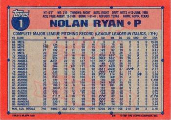 2016 Topps - 65th Anniversary Buybacks Blue Stamp #1 Nolan Ryan Back