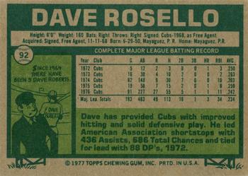 2016 Topps - 65th Anniversary Buybacks Blue Stamp #92 Dave Rosello Back
