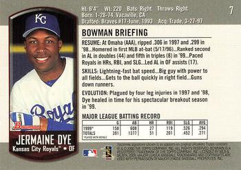 2000 Bowman #7 Jermaine Dye Back