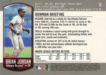 2000 Bowman #16 Brian Jordan Back
