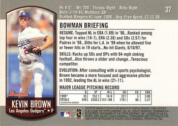 2000 Bowman #37 Kevin Brown Back