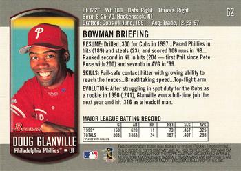 2000 Bowman #62 Doug Glanville Back