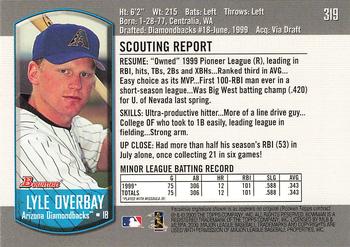 2000 Bowman #319 Lyle Overbay Back