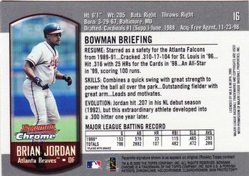 2000 Bowman Chrome #16 Brian Jordan Back