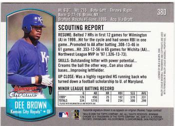 2000 Bowman Chrome #380 Dee Brown Back