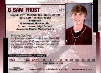 2010 Grandstand Mississippi State Bulldogs #NNO Sam Frost Back