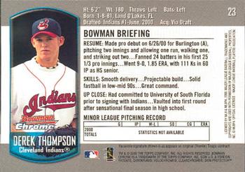 2000 Bowman Chrome Draft Picks & Prospects #23 Derek Thompson Back