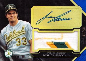 2016 Topps Triple Threads - Unity Autograph Jumbo Relics Sapphire #UAJR-JC Jose Canseco Front
