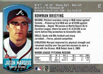2000 Bowman Draft Picks & Prospects #12 Jason Marquis Back