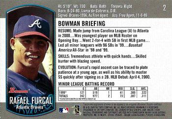 2000 Bowman Draft Picks & Prospects #2 Rafael Furcal Back