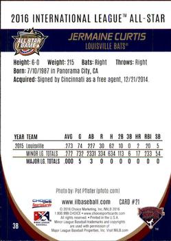 2016 Choice International League All-Stars #21 Jermaine Curtis Back