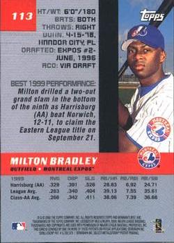 2000 Bowman's Best #113 Milton Bradley Back
