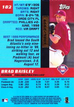 2000 Bowman's Best #182 Brad Baisley Back
