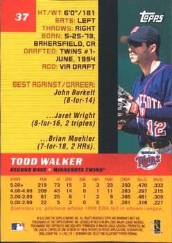 2000 Bowman's Best #37 Todd Walker Back