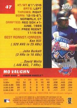 2000 Bowman's Best #47 Mo Vaughn Back