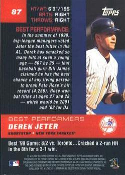 2000 Bowman's Best #87 Derek Jeter Back