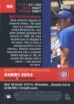 2000 Bowman's Best #90 Sammy Sosa Back