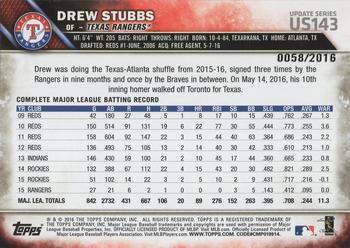 2016 Topps Update - Gold #US143 Drew Stubbs Back