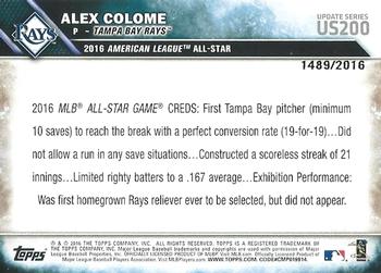 2016 Topps Update - Gold #US200 Alex Colome Back