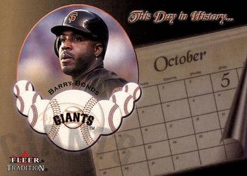 2002 Fleer Tradition - This Day in History #2 DH Barry Bonds  Front