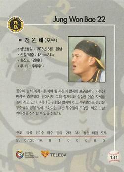 1999 Teleca #131 Won-Bae Jung Back