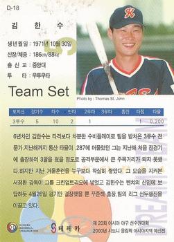 1999 Teleca Premium - Korea Dream Team #D18 Han-Soo Kim Back