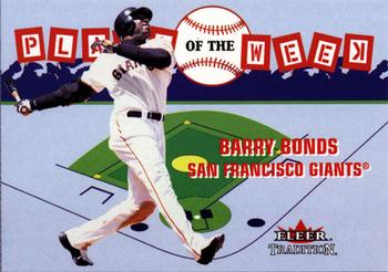 2002 Fleer Tradition Update - Plays of the Week #23 PW Barry Bonds  Front