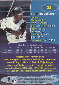 2000 Finest #25 Preston Wilson Back