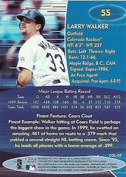 2000 Finest #55 Larry Walker Back