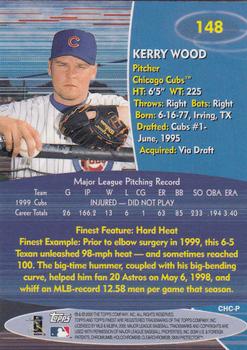 2000 Finest #148 Kerry Wood Back