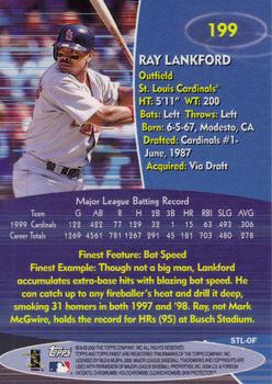 2000 Finest #199 Ray Lankford Back