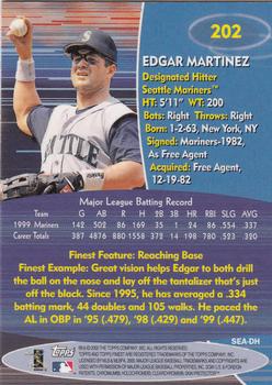 2000 Finest #202 Edgar Martinez Back