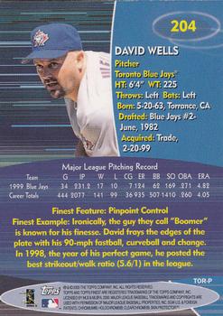 2000 Finest #204 David Wells Back