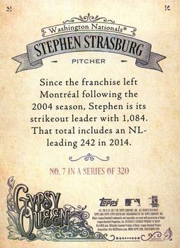 2017 Topps Gypsy Queen #7 Stephen Strasburg Back