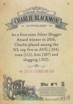 2017 Topps Gypsy Queen #247 Charlie Blackmon Back
