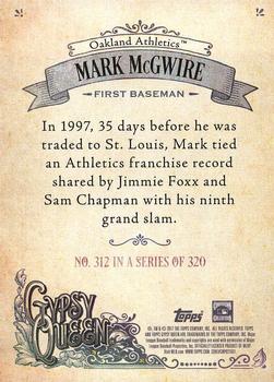 2017 Topps Gypsy Queen #312 Mark McGwire Back