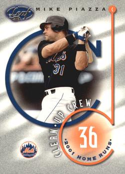 2002 Leaf - Clean Up Crew #CC-11 Mike Piazza  Front