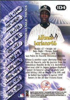 2000 Fleer Gamers #104 Alfonso Soriano Back